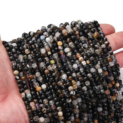 Natural Black Tourmaline Beads Strands G-RM2025-C14-C-1