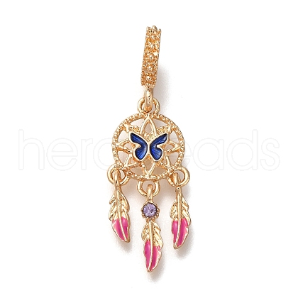 Rack Plating Alloy Rhinestone European Dangle Charms PALLOY-P307-08G-1
