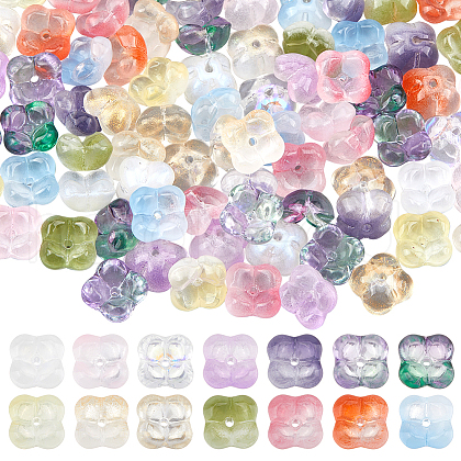 SUNNYCLUE 112Pcs 14 Colors Transparent Handmade Lampwork Beads LAMP-SC0001-32-1