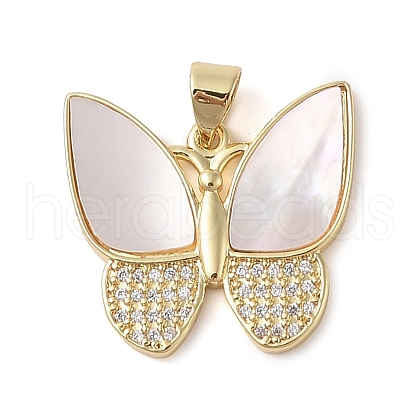 Brass Micro Pave Clear Cubic Zirconia Pendants KK-I712-53A-G-1