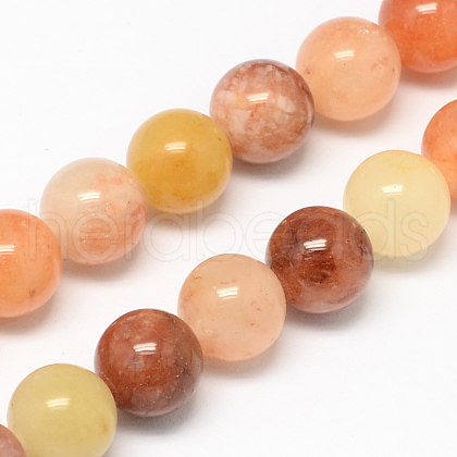 Natural Topaz Jade Bead Strands G-R193-06-6mm-1