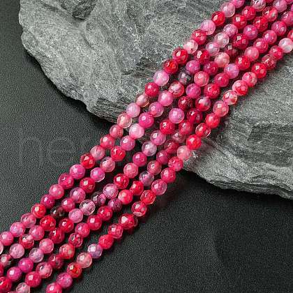 Natural Crackle Agate Bead Strands G-R344-4mm-55-1