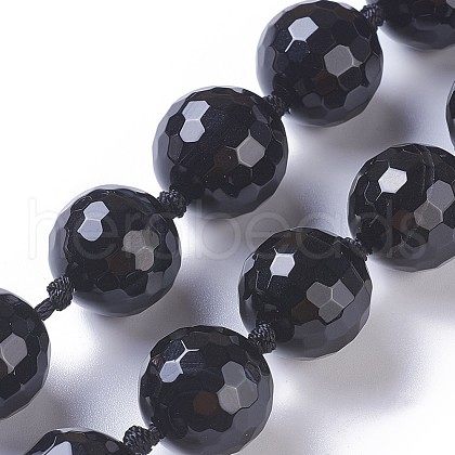 Natural Black Agate Beads Strands G-F620-05A-18mm-1