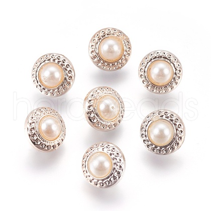 Plastic Shank Buttons BUTT-WH0012-04-1