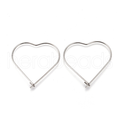 304 Stainless Steel Hoop Earring Findings STAS-P248-04P-1