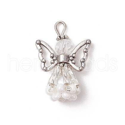 Faceted Glass Pendants PALLOY-MZ00585-06-1