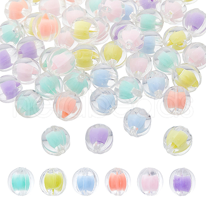 DICOSMETIC 120Pcs 6 Colors Transparent Acrylic Beads TACR-DC0001-06-1