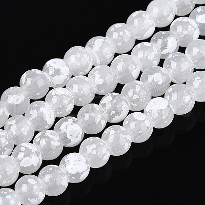 Baking Paint Glass Beads Strands DGLA-N015-4mm-01-1
