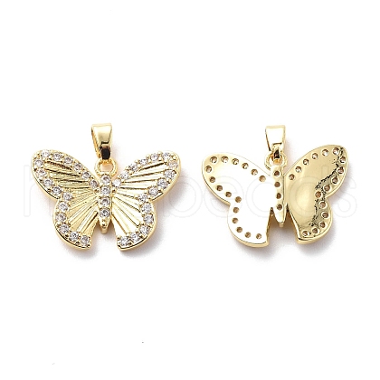 Brass Cubic Zirconia Pendants KK-G446-24G-03-1