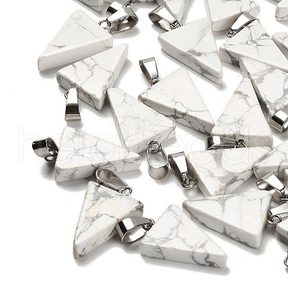 Natural Howlite Pendants G-B127-04P-12-1