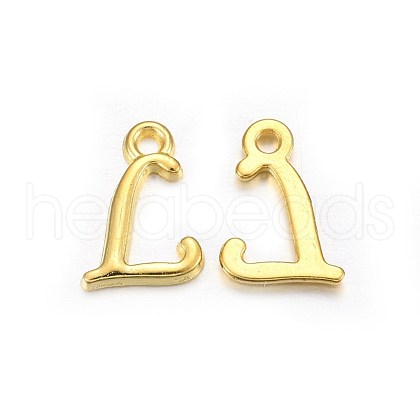 Golden Plated Alloy Letter Pendants X-PALLOY-J718-01G-L-1
