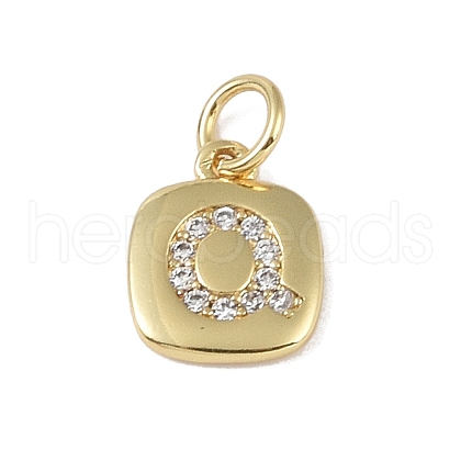 Rack Plating Brass Micro Pave CLear Cubic Zirconia Charms KK-E110-14G-Q-1