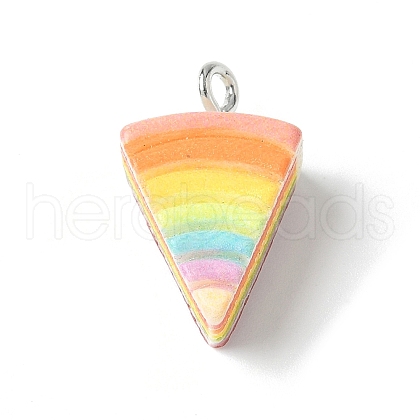 3D Rainbow Cake Resin Pendants RESI-V002-01-1