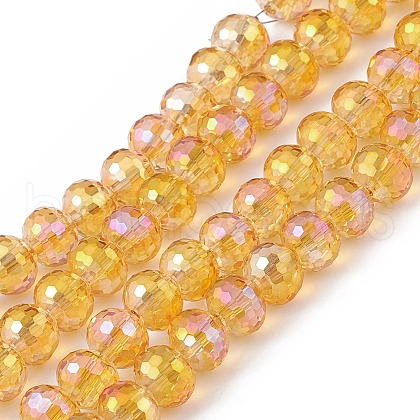 Transparent Electroplate Glass Beads Strands EGLA-F151-HR03-1