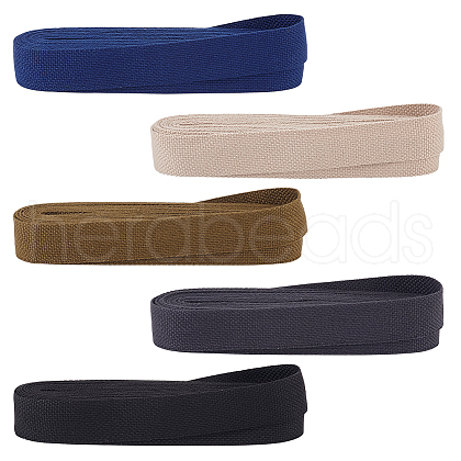   25 Yards 5 Colors Polyester Ribbons SRIB-PH0001-42A-1