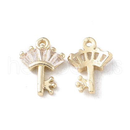 Brass Pave Cubic Zirconia Charms KK-G462-08KCG-1