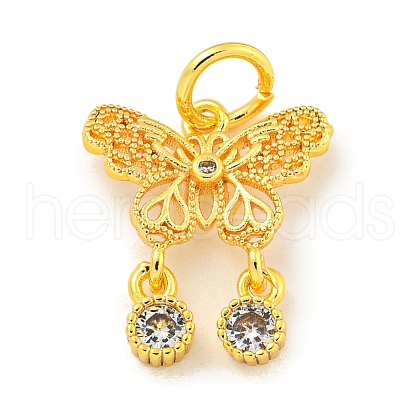 Brass Cubic Zirconia Pendants KKB-L215-036G-1