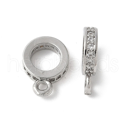 Brass Micro Pave Cubic Zirconia Tube Bails KK-D324-33P-1