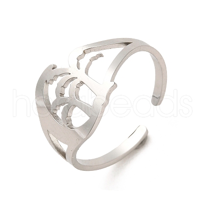 304 Stainless Steel Open Cuff Rings RJEW-Q808-07P-1