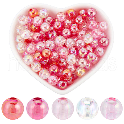 SOFPLATE 500Pcs 5 Colors Valentine's Day Transparent Acrylic Beads MACR-SP0001-29B-1