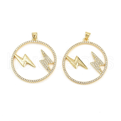 Brass Micro Pave Cubic Zirconia Pendants KK-S526-58G-1