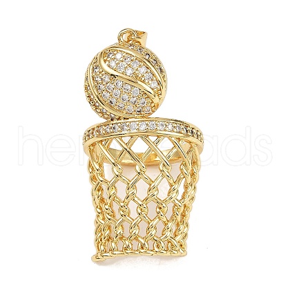 Brass Micro Pave Cubic Zirconia Pendants KK-S526-10G-E-1