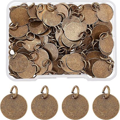 SUPERFINDINGS 100Pcs Brass Stamping Blank Tag Charms KK-FH0002-60AB-1