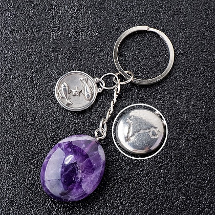 Natural Amethyst Keychain PW-WG6B815-24-1