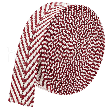 5 Yards Polycotton Jacquard Arrow Ribbon OCOR-WH0078-173A-1