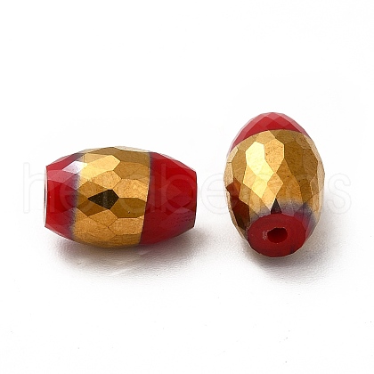 Opaque Electroplate Glass Beads EGLA-H003-02G-01-1