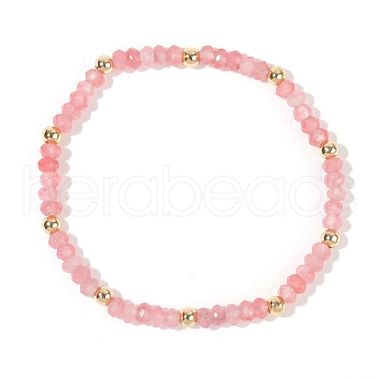 2Pcs 2 Styles Natural Rose Quartz & Shell Beads Stretch Bracelet Set for Women UG7877-1
