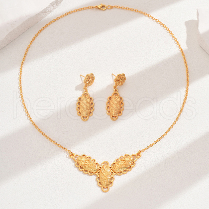 Vintage Fashionable Iron Oval Earrings & Necklaces Sets for Women PO3797-4-1