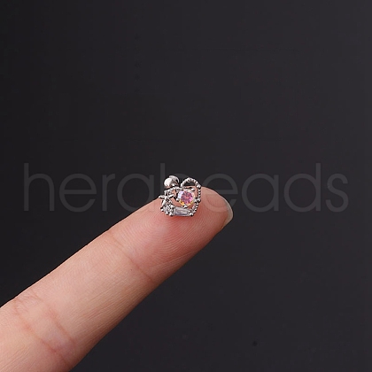 Brass Micro Pave Cubic Zirconia Cartilage Earrings WGF347E-02-1