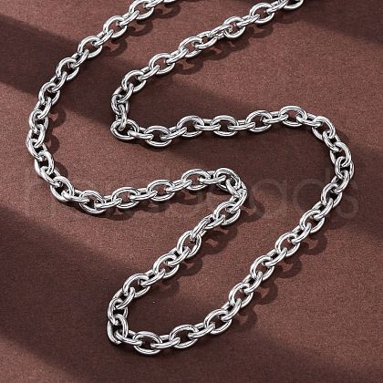 201 Stainless Steel Cable Chain Necklaces NJEW-Q013-12B-P-1