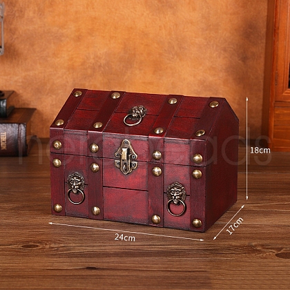 Rectangle Retro Wood Jewelry Set Storage Organizer Boxes PW-WG6810D-01-1