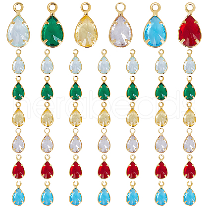   48Pcs 6 Colors Glass Charms KK-PH0010-45-1