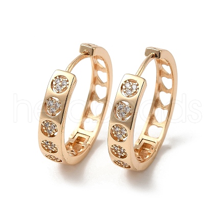 Brass Micro Pave Cubic Zirconia Hoop Earrings EJEW-M238-78KCG-1