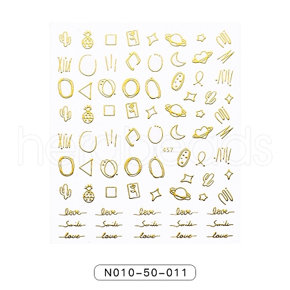 Gold Stamping Nail Art Stickers MRMJ-N010-50-011-1