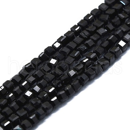 Natural Black Tourmaline Beads Strands G-P457-B01-02D-1