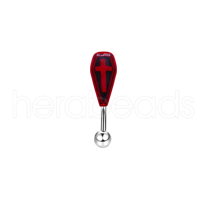 Halloween Coffin 304 Stainless Steel Enamel Eyebrow Barbell Rings WGF5FAC-05-1
