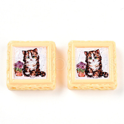 Opaque Resin Decoden Cabochons RESI-N039-130B-1