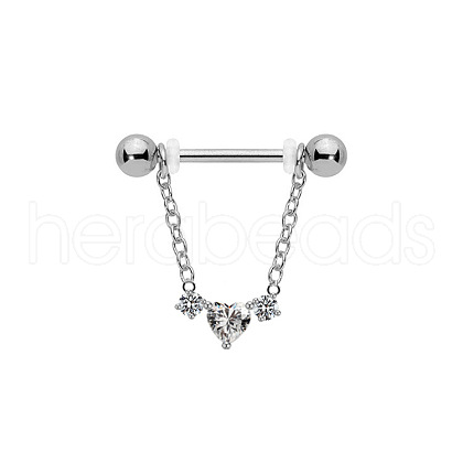 316L Surgical Stainless Steel Crystal Rhinestone Nipple Rings WGE19D8-07-1