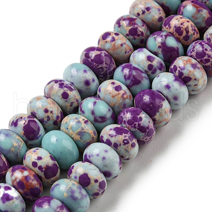 Synthetic Imperial Jasper Dyed Beads Strands G-D077-E01-02B-1