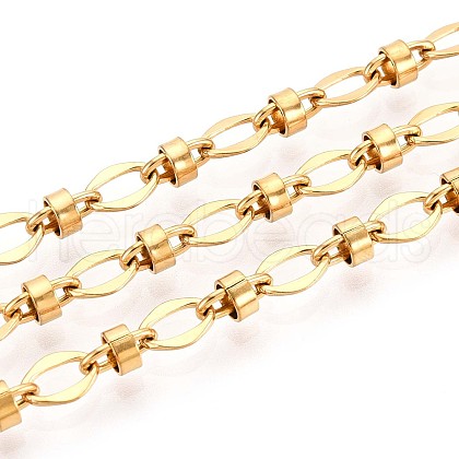 304 Stainless Steel Textured Oval Link Chains CHS-N005-06F-G-1