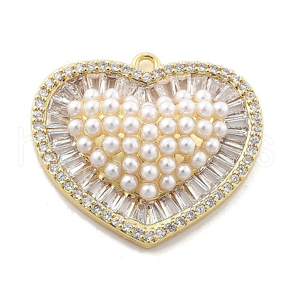 Brass Micro Pave Cubic Zirconia Pendants KK-L228-09G-1