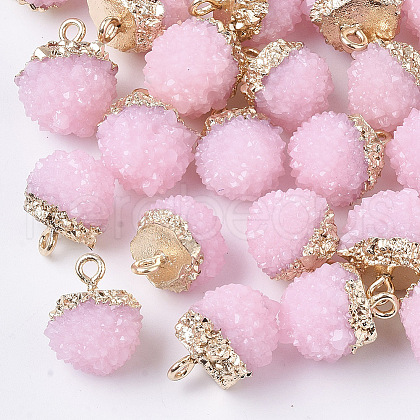 Druzy Resin Pendants X1-RESI-S383-013E-1