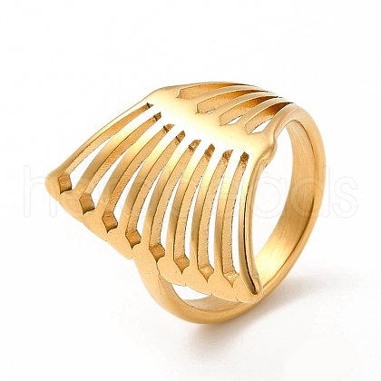 Ion Plating(IP) 304 Stainless Steel Finger Rings for Women Men RJEW-C049-25A-G-1