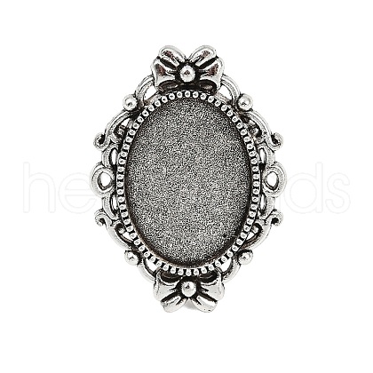 Vintage Adjustable Iron Finger Ring Components Alloy Cabochon Bezel Settings PALLOY-Q300-10AS-NR-1