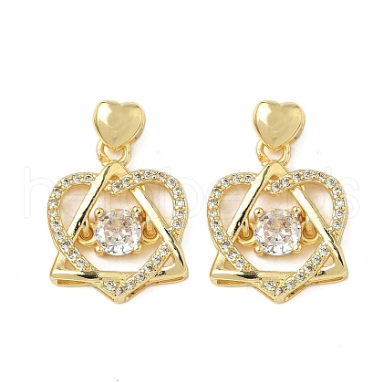 Brass Micro Pave Cubic Zirconia Pendants KK-K293-47B-G-1
