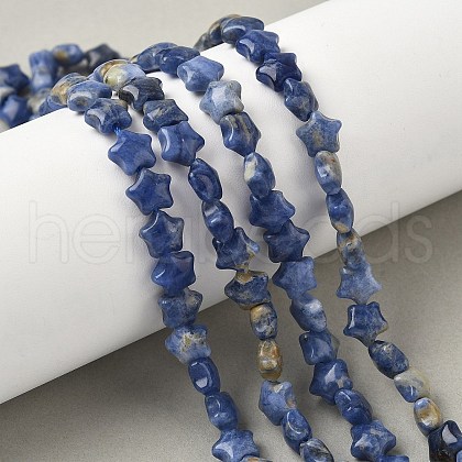 Natural Sodalite Star Beads Strands G-Z080-A09-1